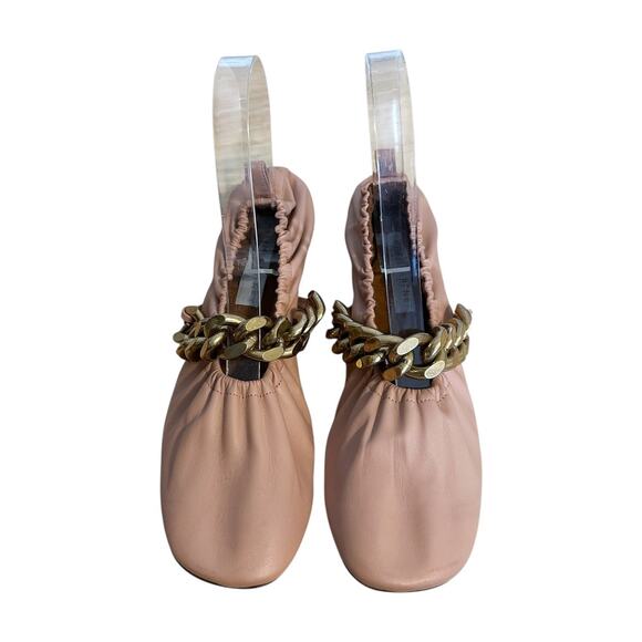 Stella McCartney Falabella Faux Leather Pink Chain Ballet Flats 38.5 - Picture 4 of 10